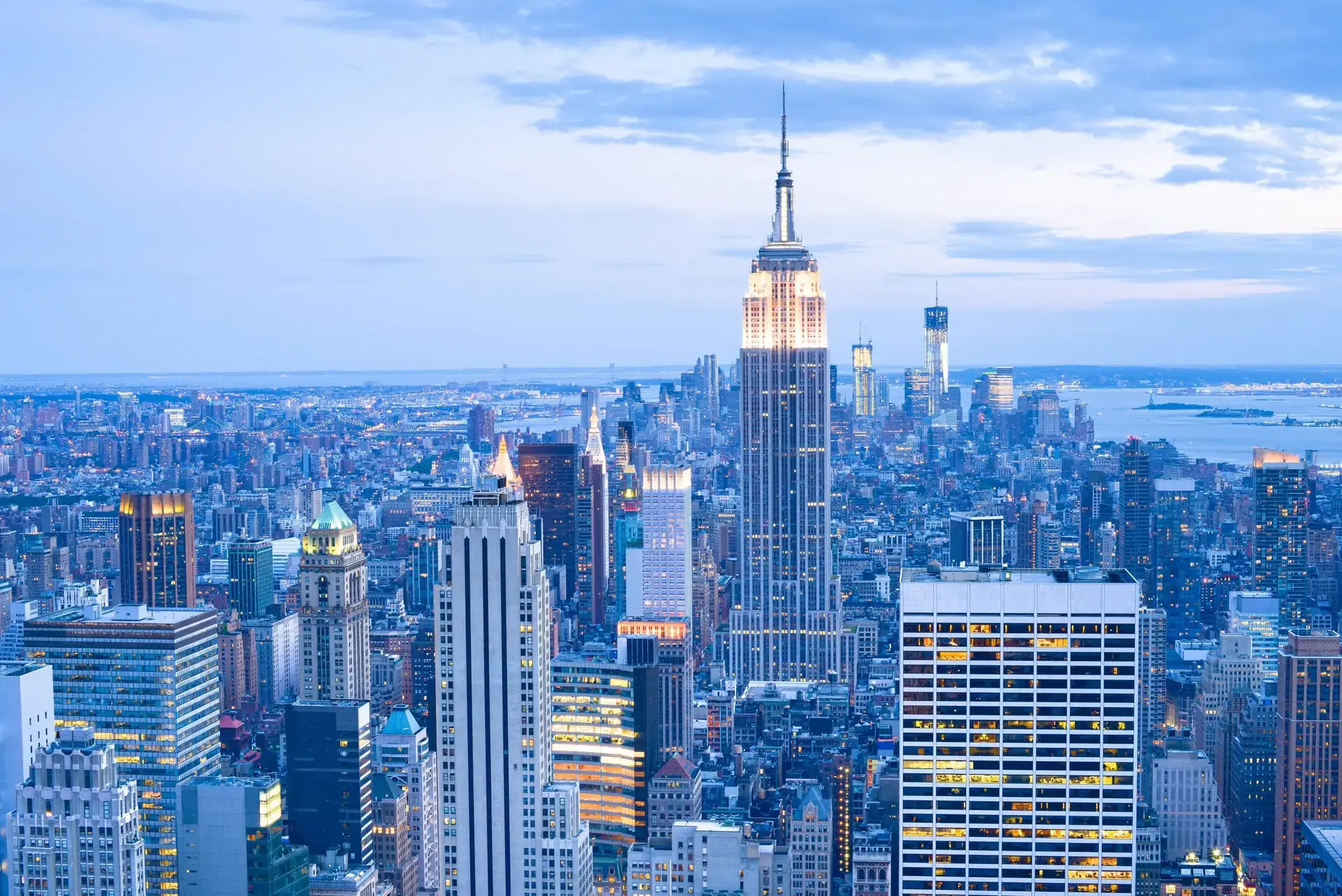 Empire State Building at blue dusk, Midtown Manhattan